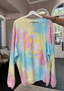 Friday + Saturday - Smiley Tie-Dye Corded Sweatshirt