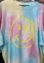 Friday + Saturday - Smiley Tie-Dye Corded Sweatshirt