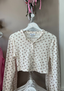 Loucia - Pointelle Knit Button Up Top Ivory